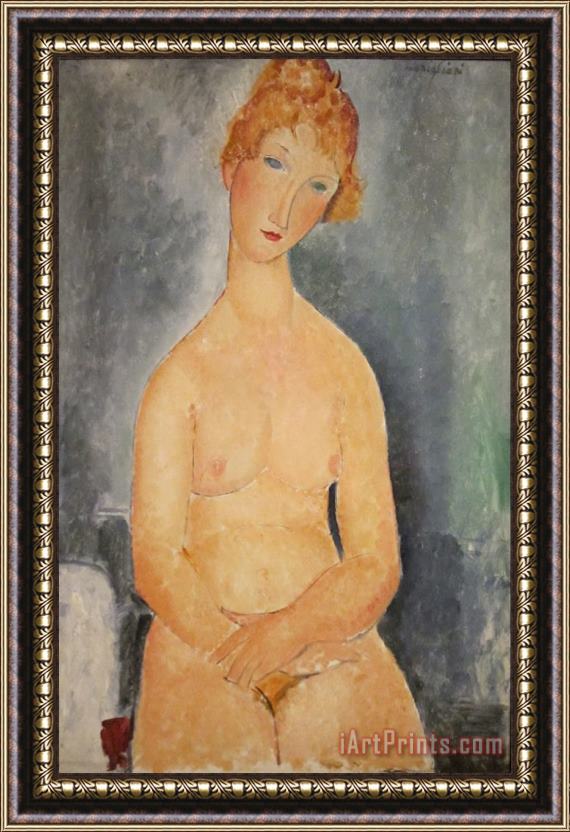 Amedeo Modigliani Seated Nude Woman Painting Framed Print