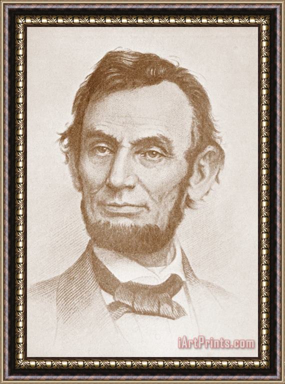 American School Abraham Lincoln Framed Painting