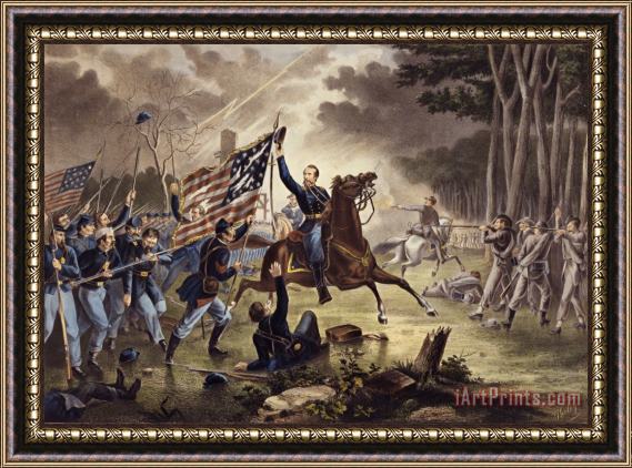 American School American Civil War General Philip Kearny Framed Painting