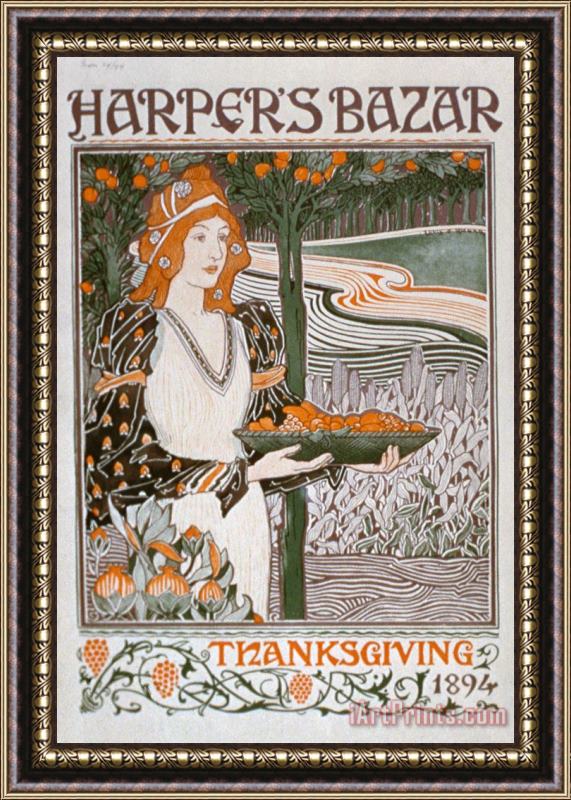 American School Thanksgiving edition of Harpers Bazaar Framed Painting