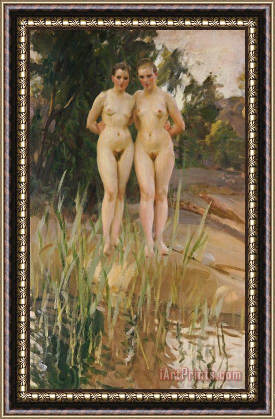 Anders Leonard Zorn Two Friends Framed Painting