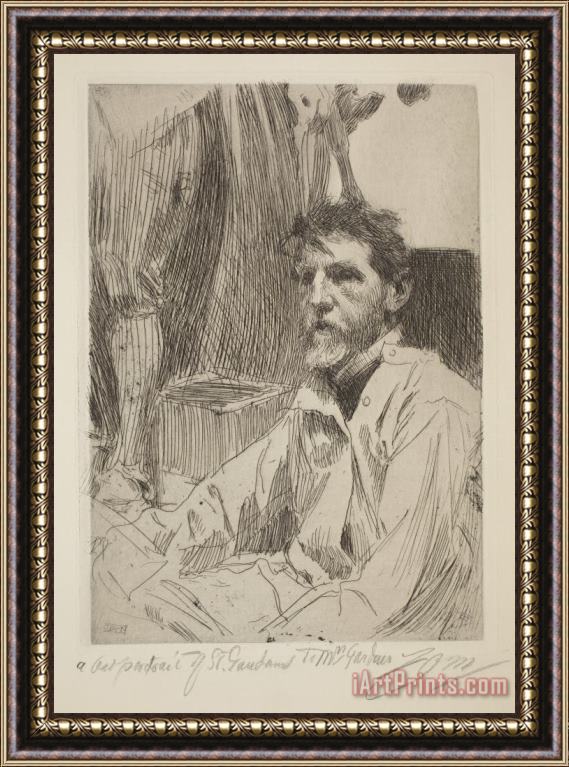Anders Zorn Augustus Saint Gaudens I Framed Painting