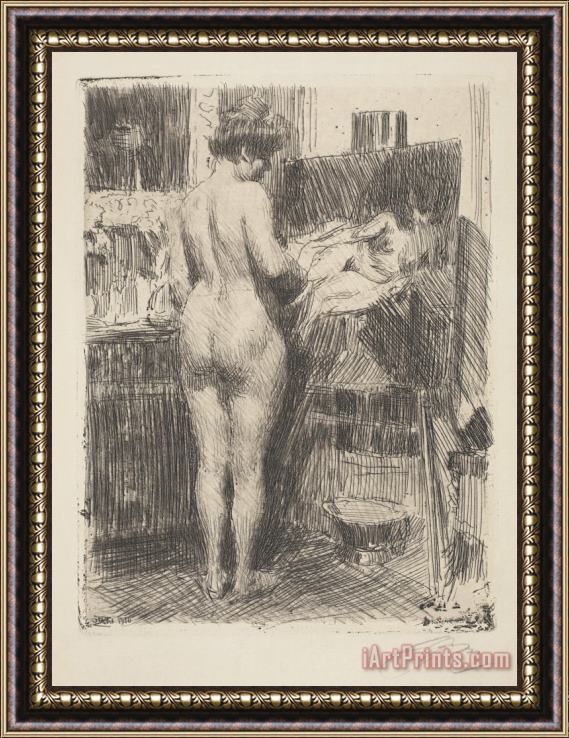 Anders Zorn Model Before Picture Framed Painting