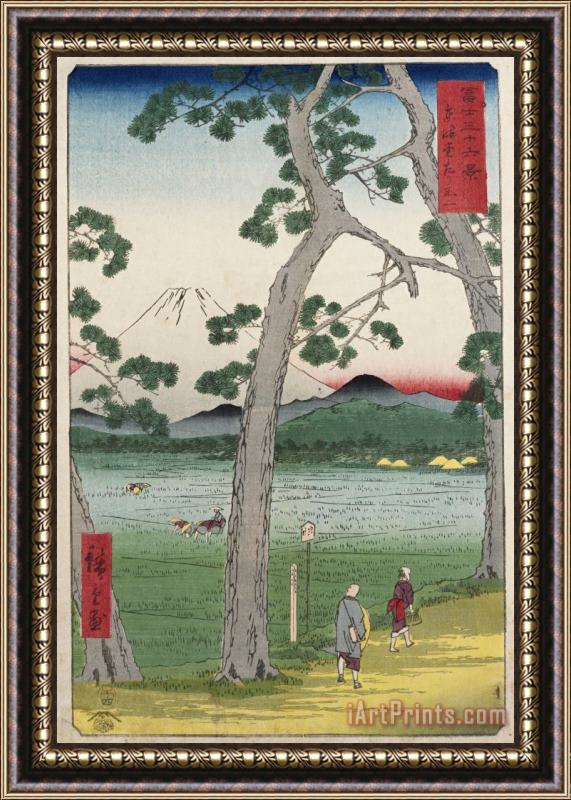 Ando Hiroshige Fuji on The Left of The Tokaido Road Framed Print