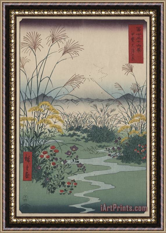 Ando Hiroshige Otsuki Fields in Kai Province Framed Print