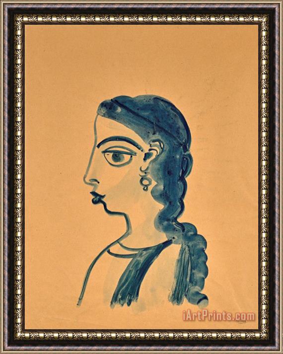 Andre Derain La Cretoise (profil De Femme) Framed Painting