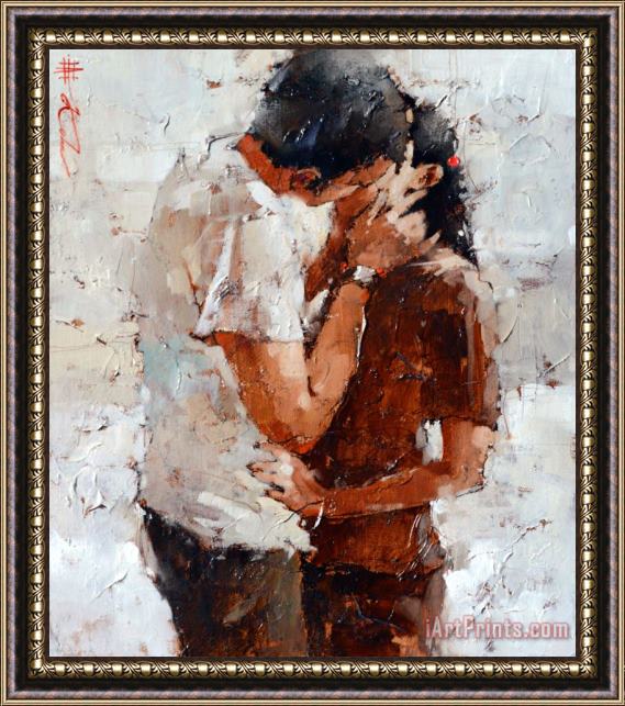 Andre Kohn The Kiss Series #18 Framed Painting