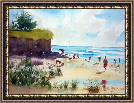 Andre Mehu By the ocean Study Framed Painting