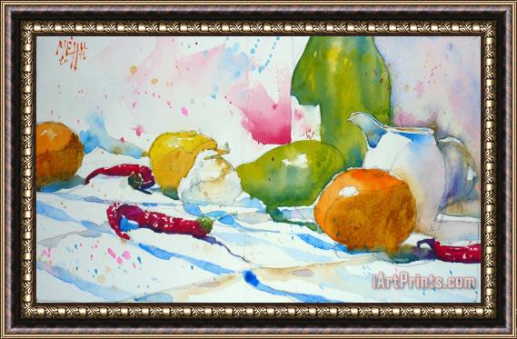 Andre Mehu Creamer and red peppers Framed Print