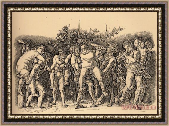 Andrea Mantegna Bacchanal with Silenus Framed Painting
