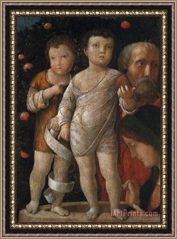 Andrea Mantegna The Holy Family with St John Framed Painting