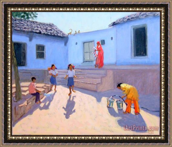 Andrew Macara Filling Water Buckets Framed Print