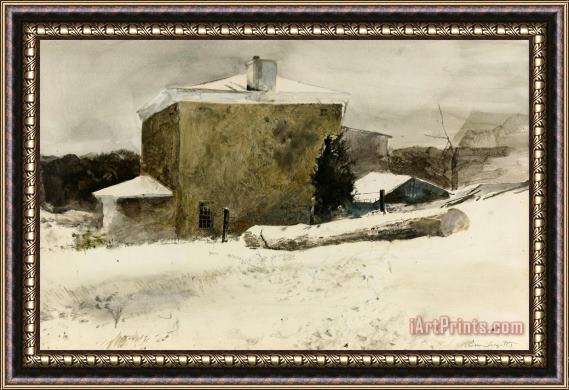 andrew wyeth Firewood (study for Groundhog Day) 1959 Framed Painting