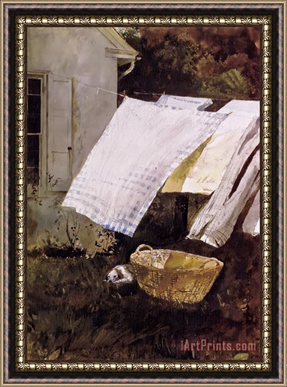 andrew wyeth Laundry Day Framed Painting