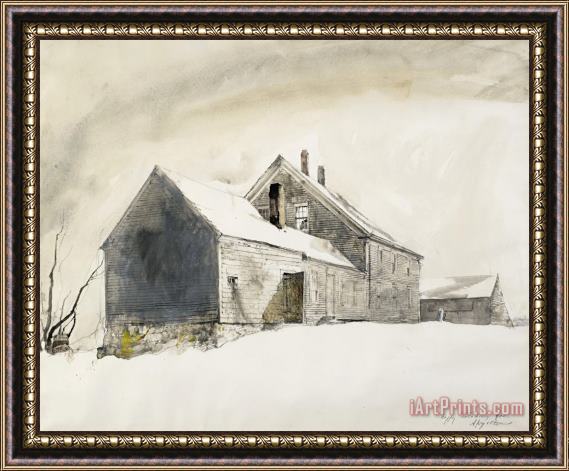 andrew wyeth Olsons in The Snow, 1975 Framed Print