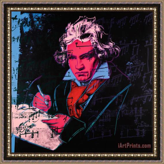 Andy Warhol Beethoven C 1987 Red Face Framed Print