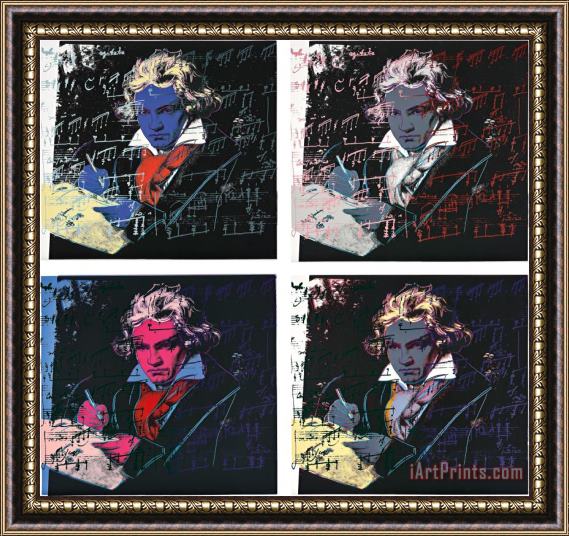 Andy Warhol Beethoven X 4 Framed Painting