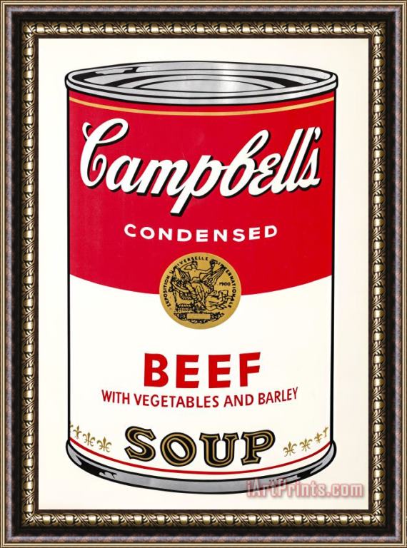 Andy Warhol Campbell's Soup Beef Vegetables Framed Painting