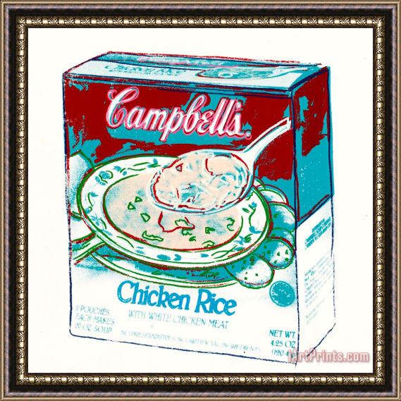 Andy Warhol Campbell's Soup Box: Chicken Rice Framed Painting