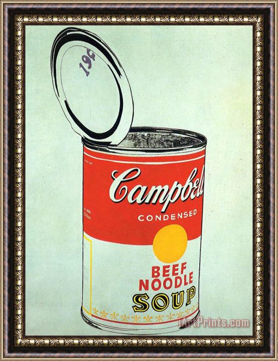 Andy Warhol Campbell's Soup Can Beef Framed Painting