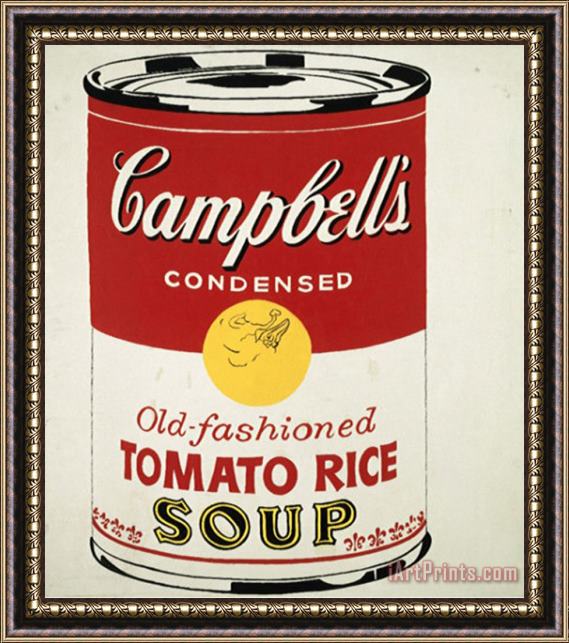 Andy Warhol Campbell's Soup Can C 1962 Old Fashioned Tomato Rice Framed Painting
