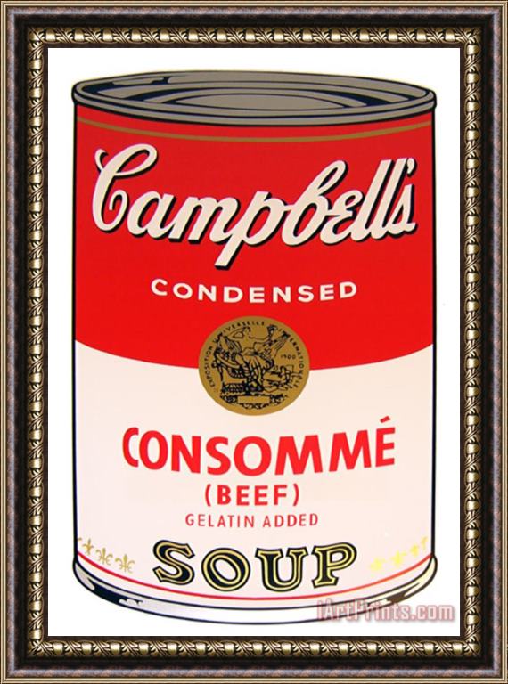 Andy Warhol Campbell's Soup Consomme Beef Framed Print