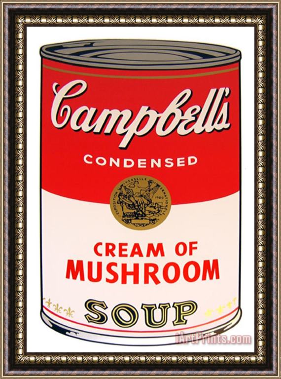 Andy Warhol Campbell's Soup Cream of Mushroom Framed Painting