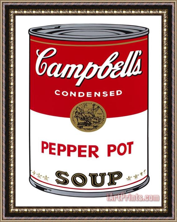 Andy Warhol Campbell's Soup I Pepper Pot C 1968 Framed Painting