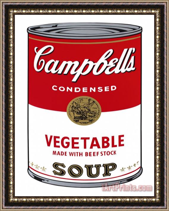 Andy Warhol Campbell's Soup I Vegetable C 1968 Framed Painting