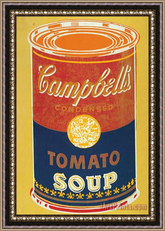 Andy Warhol Colored Campbell's Soup Can C 1965 Yellow Blue Framed Print