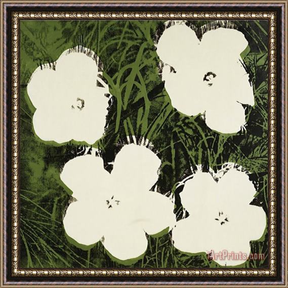 Andy Warhol Flowers C 1964 White Framed Painting