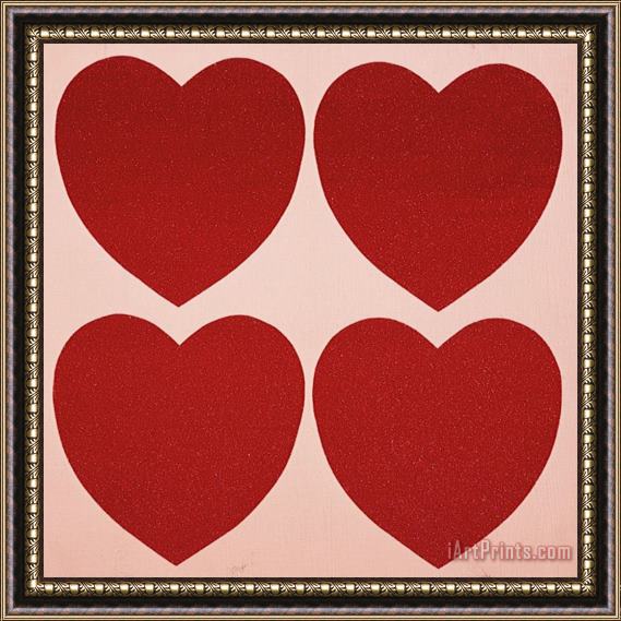 Andy Warhol Hearts C 1979 84 Framed Painting