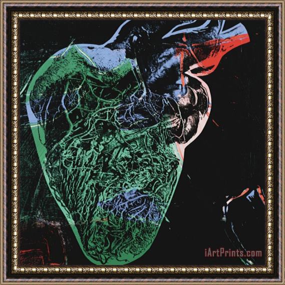 Andy Warhol Human Heart C 1979 Green Framed Painting