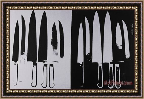 Andy Warhol Knives C 1981 82 Silver And Black Framed Print