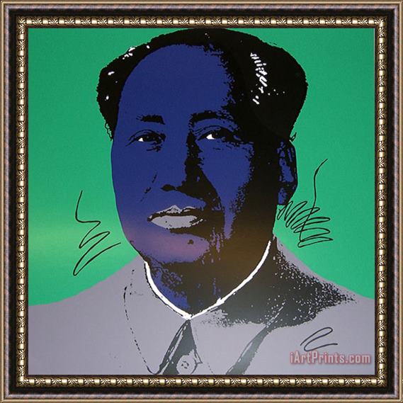 Andy Warhol Mao Tse Tung Kopf Blau Lila Framed Painting