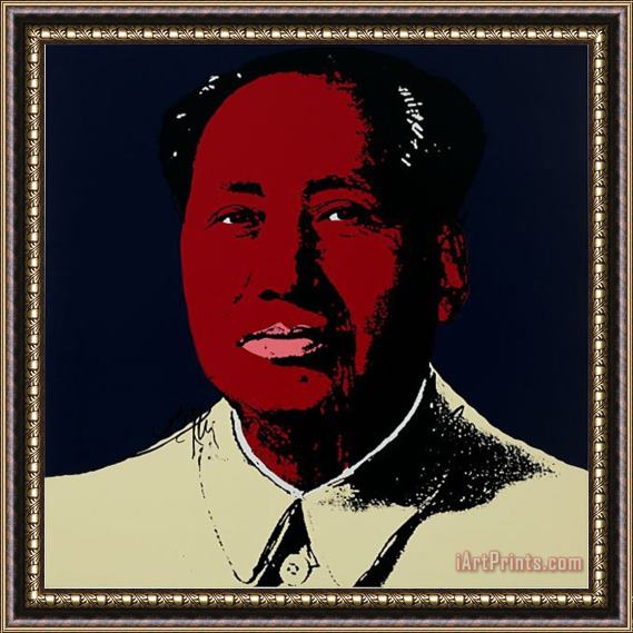 Andy Warhol Mao Tse Tung Kopf Rot Gelb Framed Print