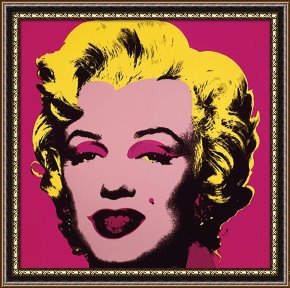 Hot Framed Prints - Marilyn C 1967 Hot Pink by Andy Warhol