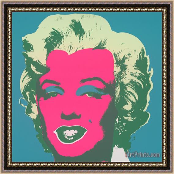 Andy Warhol Marilyn Kopf Pink Hellgruen Dunkelgr Framed Print