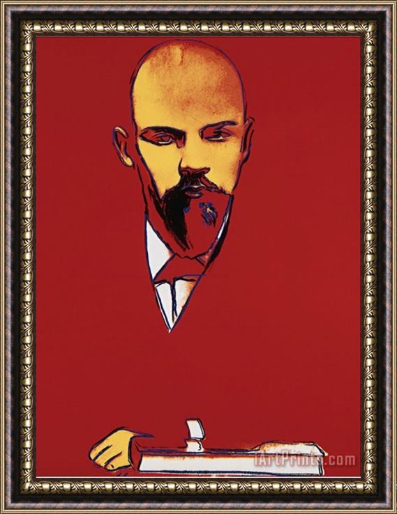 Andy Warhol Red Lenin C 1987 Framed Painting