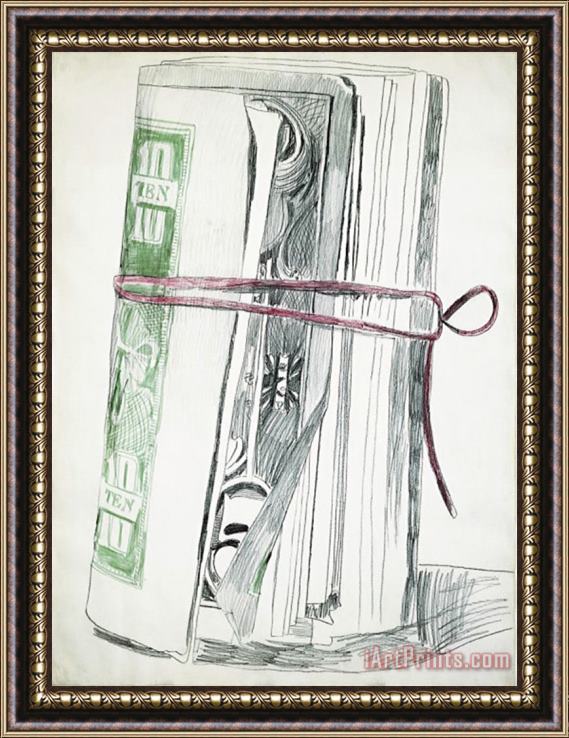 Andy Warhol Roll of Bills C 1962 Framed Painting