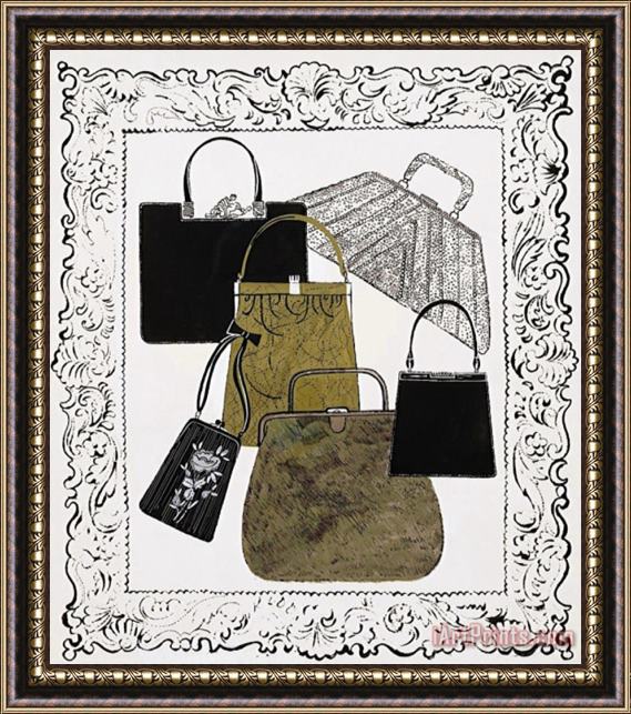 Andy Warhol Six Handbags in a Frame C 1958 Framed Print