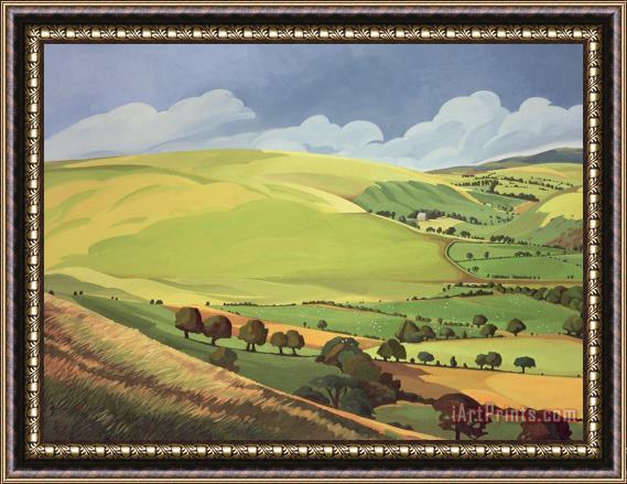 Anna Teasdale Small Green Valley Framed Painting