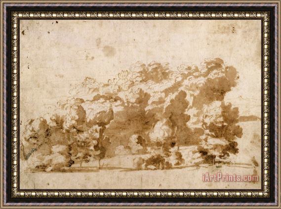 Anthonie Van Dyck A Wooded Ridge Framed Print