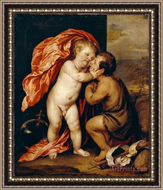 Anthonie Van Dyck The Infants Christ And Saint John The Baptist Framed Painting