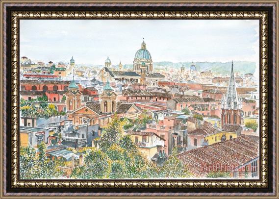 Anthony Butera Rome Overview From The Borghese Gardens Framed Painting