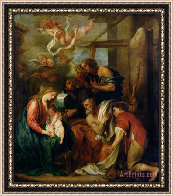 Anthony van Dyck Adoration of The Shepherds Framed Painting