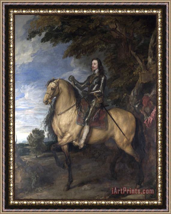 Anthony van Dyck Equestrian Portrait of Charles I Framed Painting