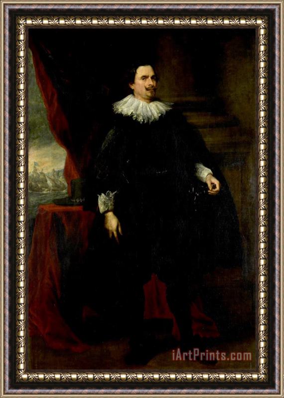 Anthony van Dyck Portrait of a Man From The Van Der Borght Family, Perhaps Francois Van Der Borght Framed Painting