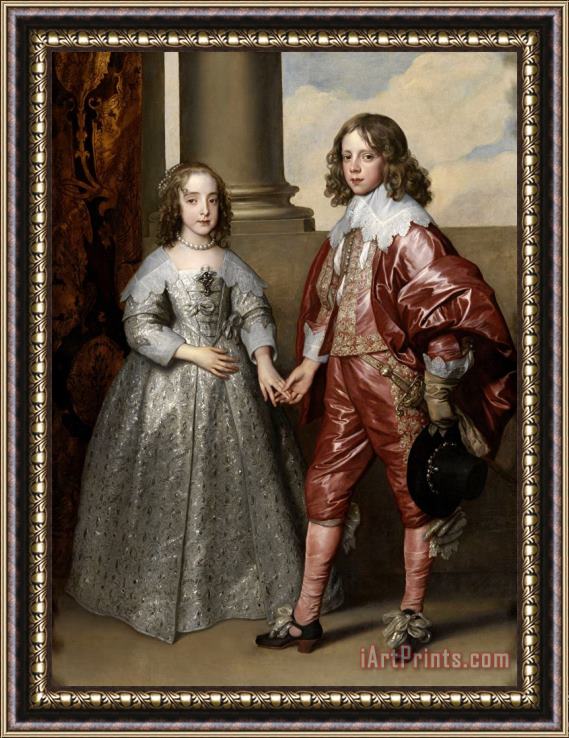 Anthony van Dyck William Ii, Prince of Orange, And His Bride, Mary Stuart Framed Painting