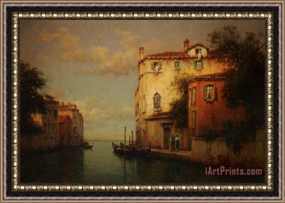 Antoine Bouvard Canal Scene Venice Framed Painting